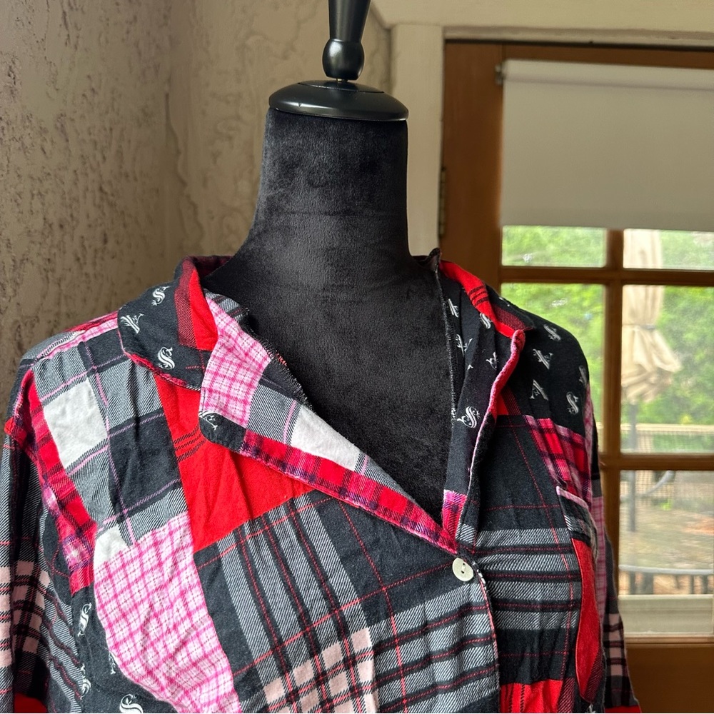 Victorias Secret Vs Patchwork Button Down Long Sl… - image 5